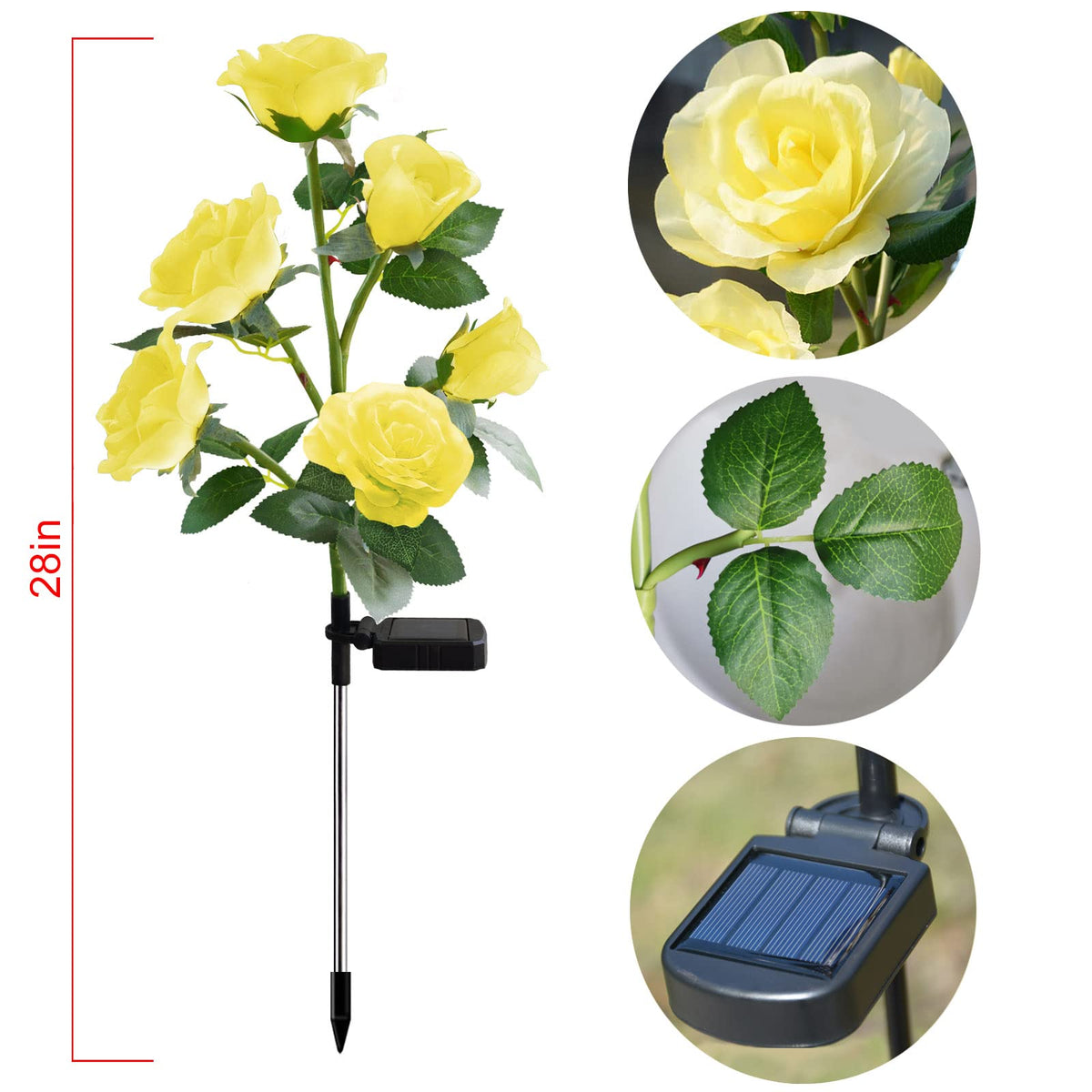 Homeleo realistic rose lights glow softly to brighten pathways at night.