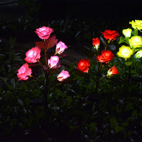Homeleo solar panel powers the blooms for extended night lighting.