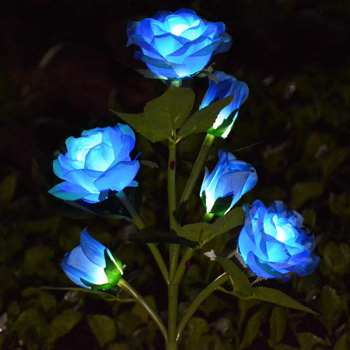 Homeleo upgraded 6-flowers beads stake blue for garden ambience