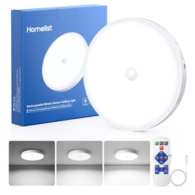 Homelist 12000mAh rechargeable ceiling light showing long-lasting battery ready for emergencies