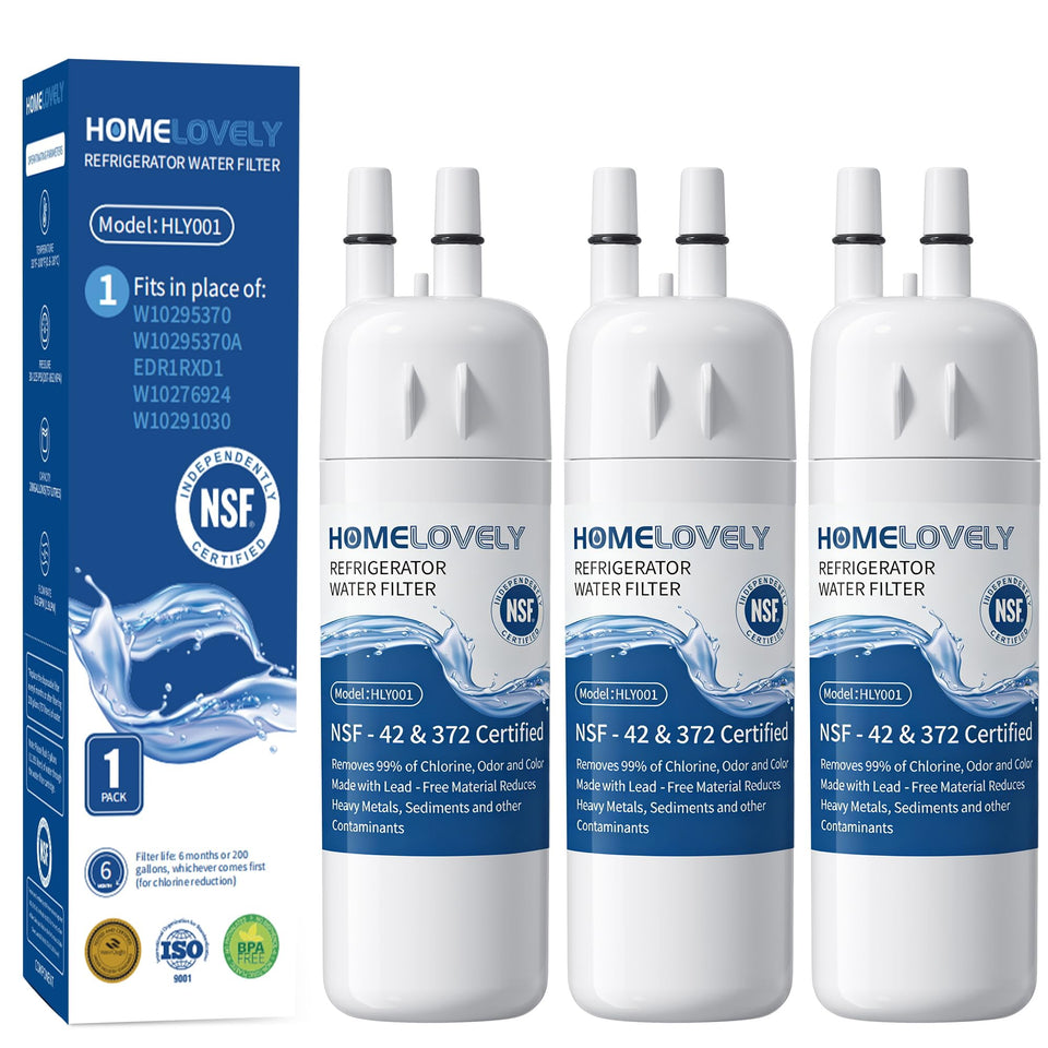 HOMELOVELY Filter 1 replacement confirms Whirlpool compatibility for worry-free upgrades.
