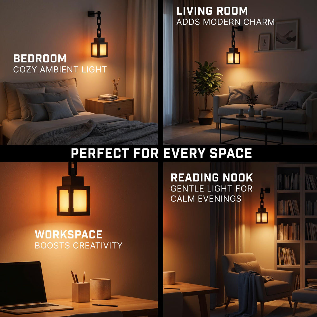HomeLuvo Pixelated Lantern rechargeable battery powers cordless lighting anywhere
