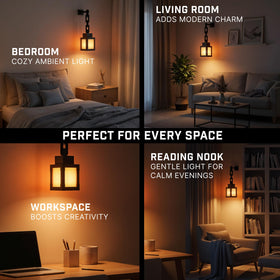 HomeLuvo Pixelated Lantern rechargeable battery powers cordless lighting anywhere