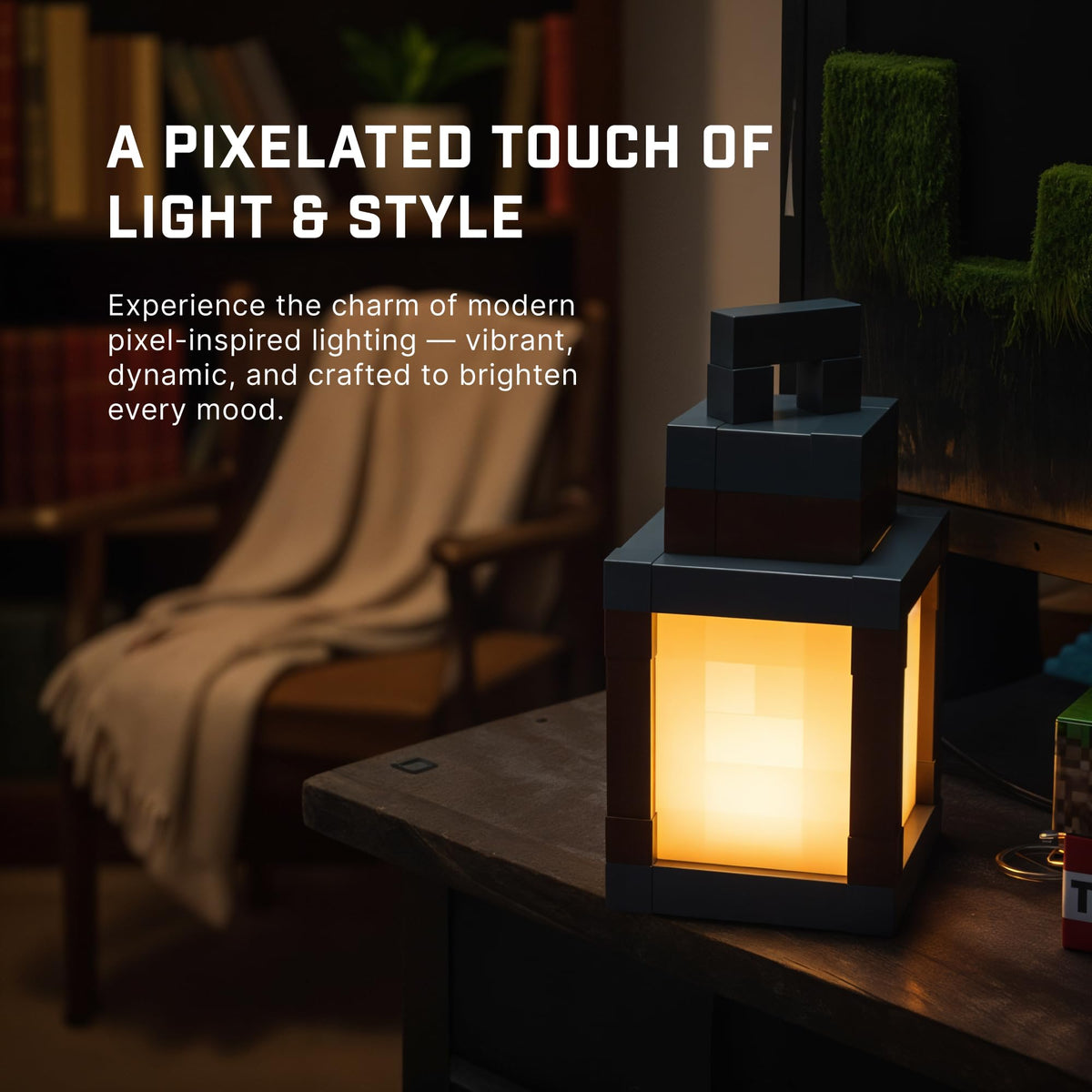 HomeLuvo Pixelated Lantern Wall Mount showing space-saving mood lighting