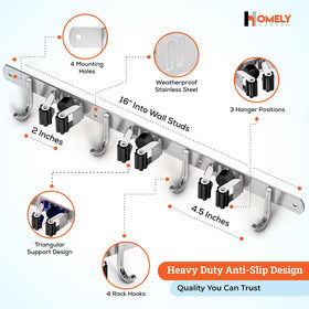 Homely Center three-rack four-hook design keeps tools organized in a compact kitchen