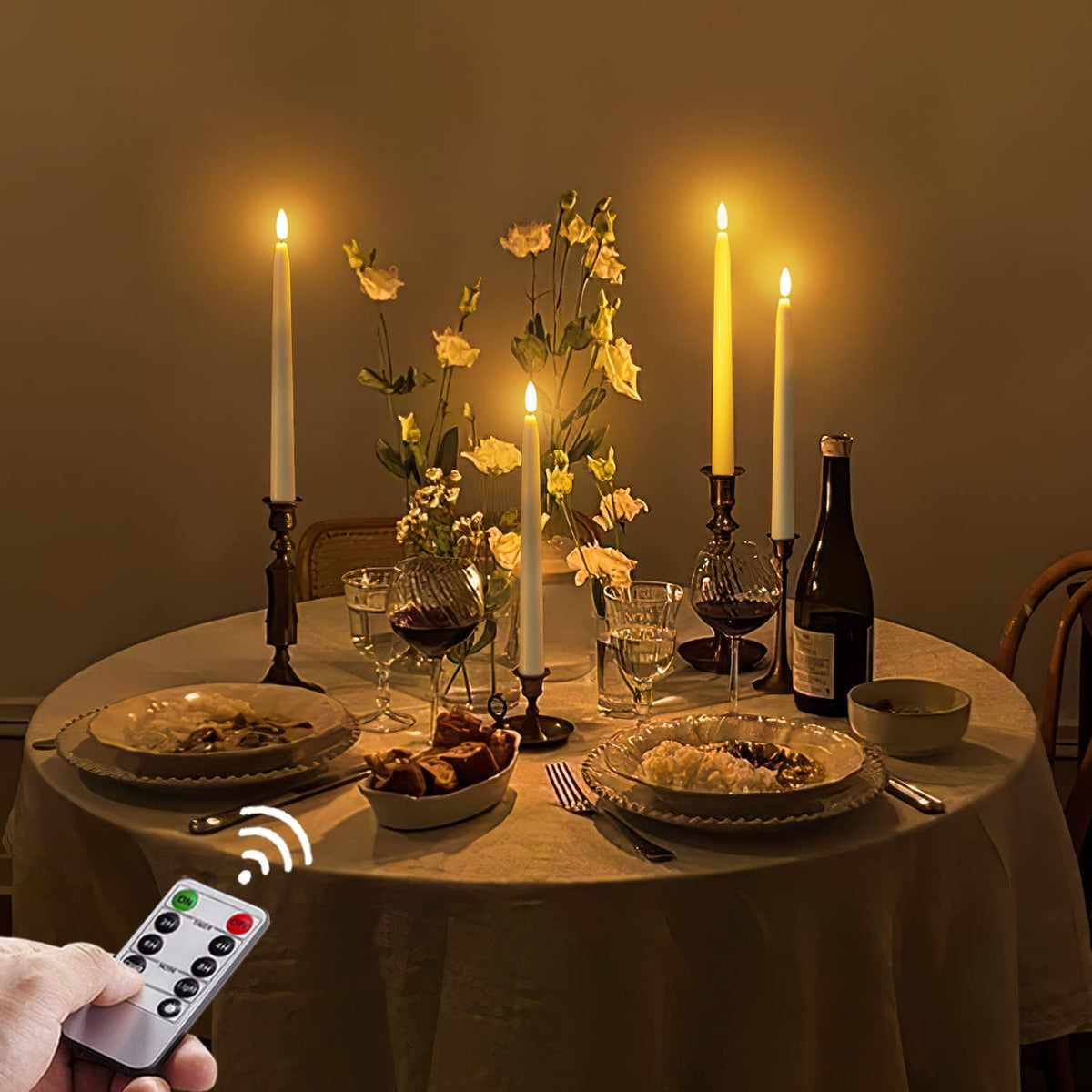 Homemory six-pack with two remotes enables synchronized lighting throughout events.
