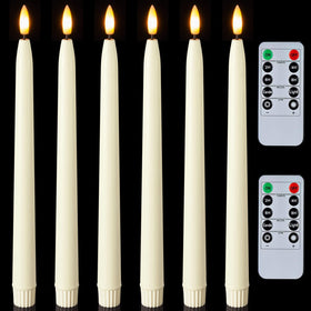 Homemory 11-inch waxy taper candles with remote dimmer for elegant ambiance.