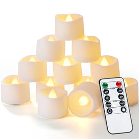Homemory 12pcs remote timer tea lights offering wireless ambiance for table centerpieces