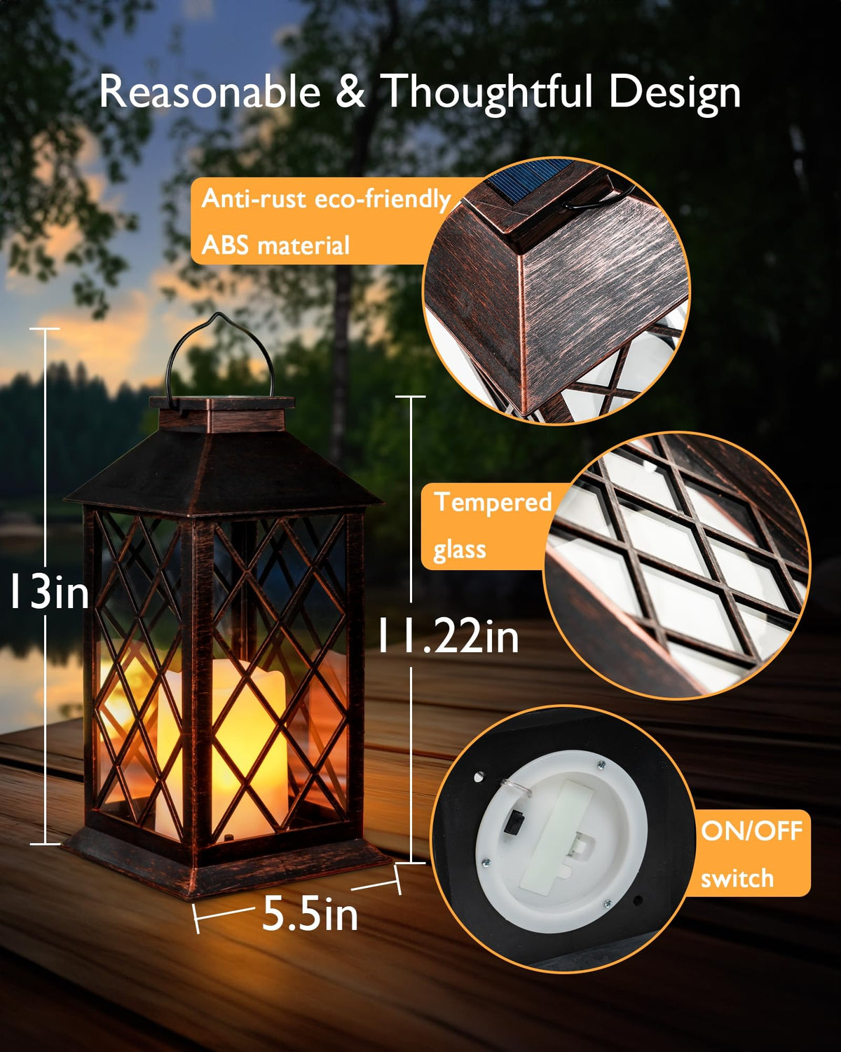 Homemory 13-inch outdoor lantern enhances garden and patio decor