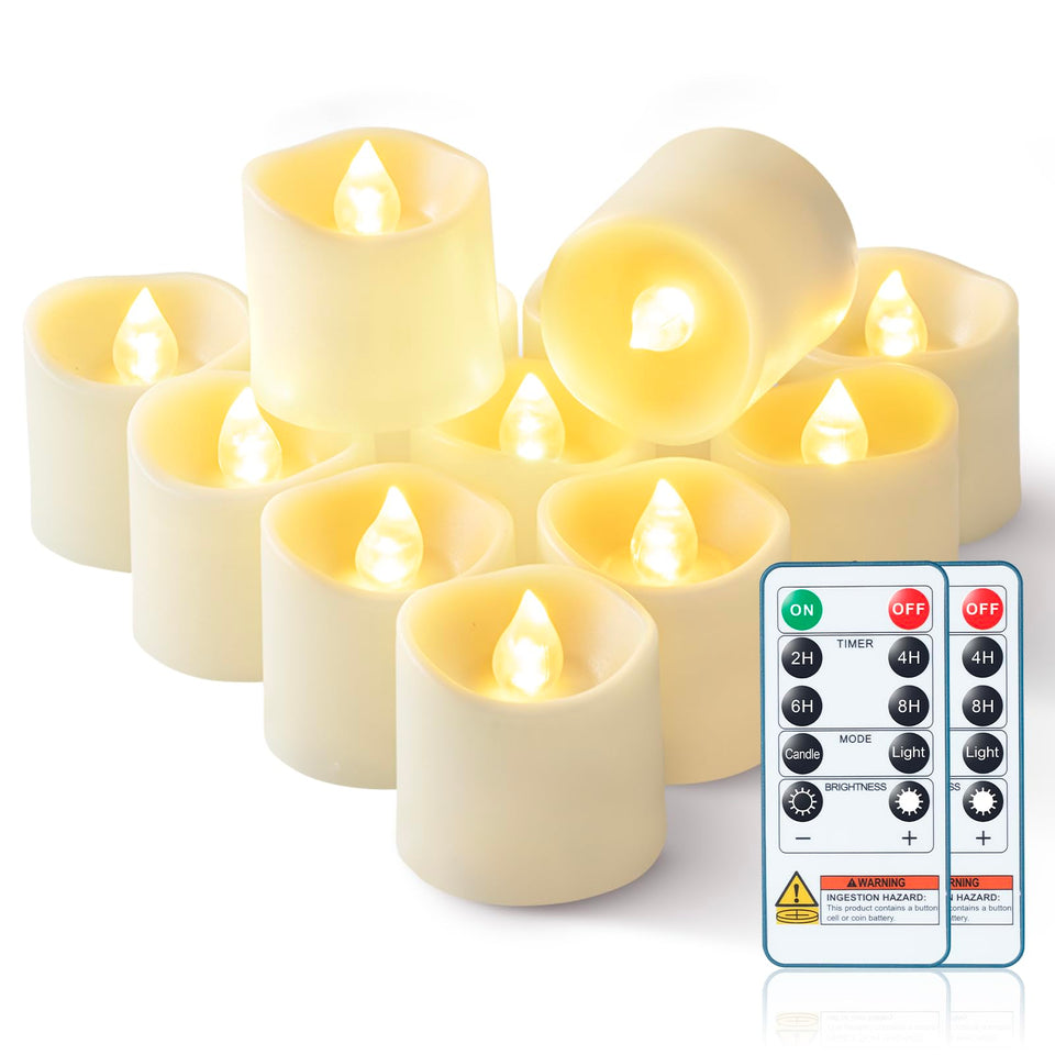 Homemory 24-pack flameless votive candles with remote for easy ambiance