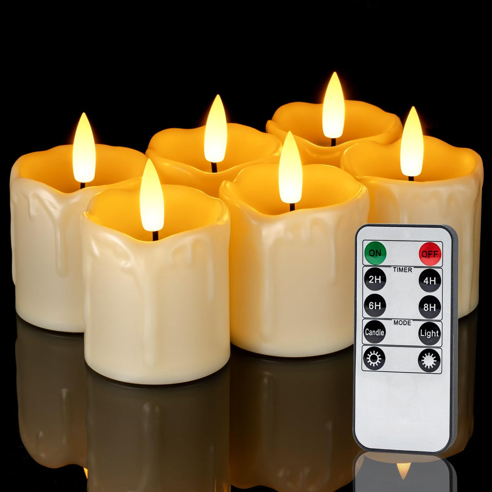 Homemory 2x2 timer flameless candles with remote for easy ambiance