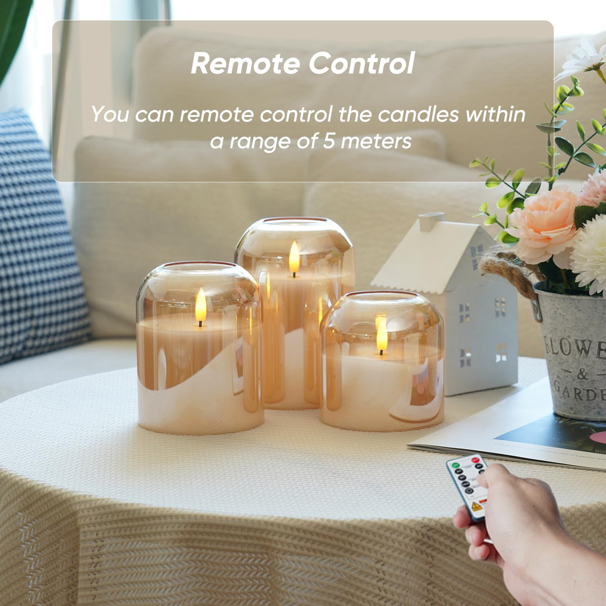 Homemory 3D flame effect provides realistic flicker from any angle for cozy mood.