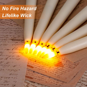 Homemory 3D LED flickering flame taper candle for realistic warmth without fire risk.