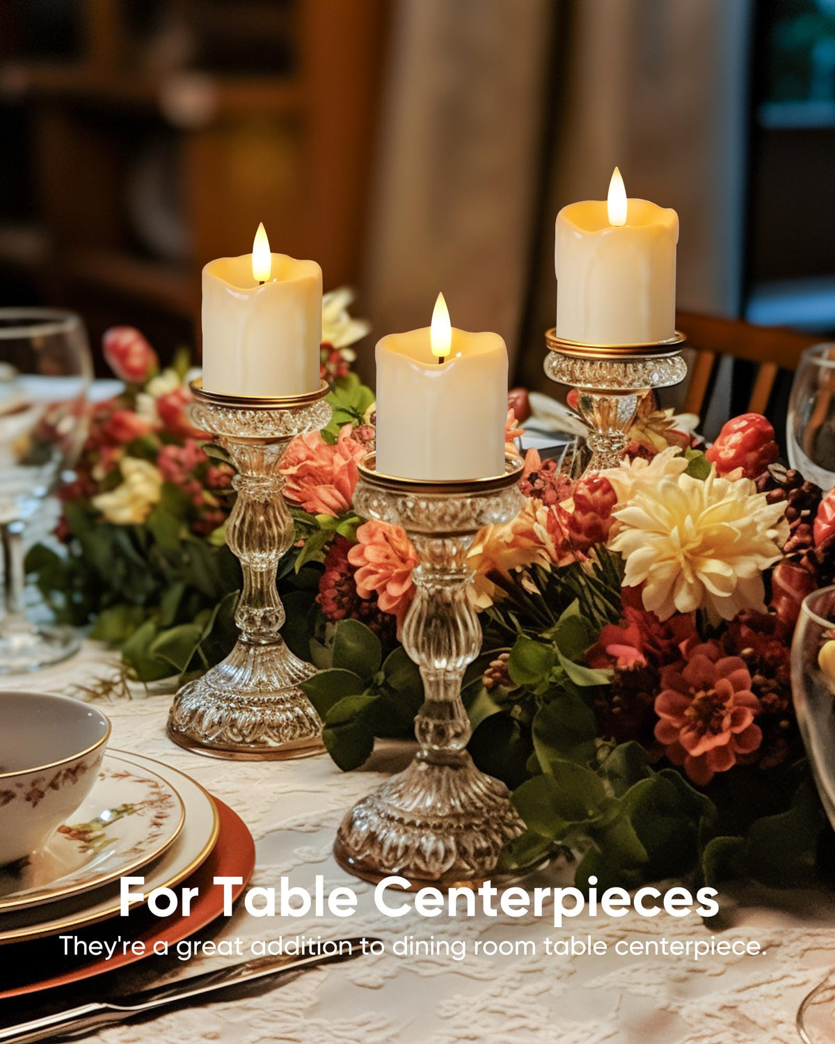 Homemory 3D wick realistic candle providing lifelike glow for weddings and events.