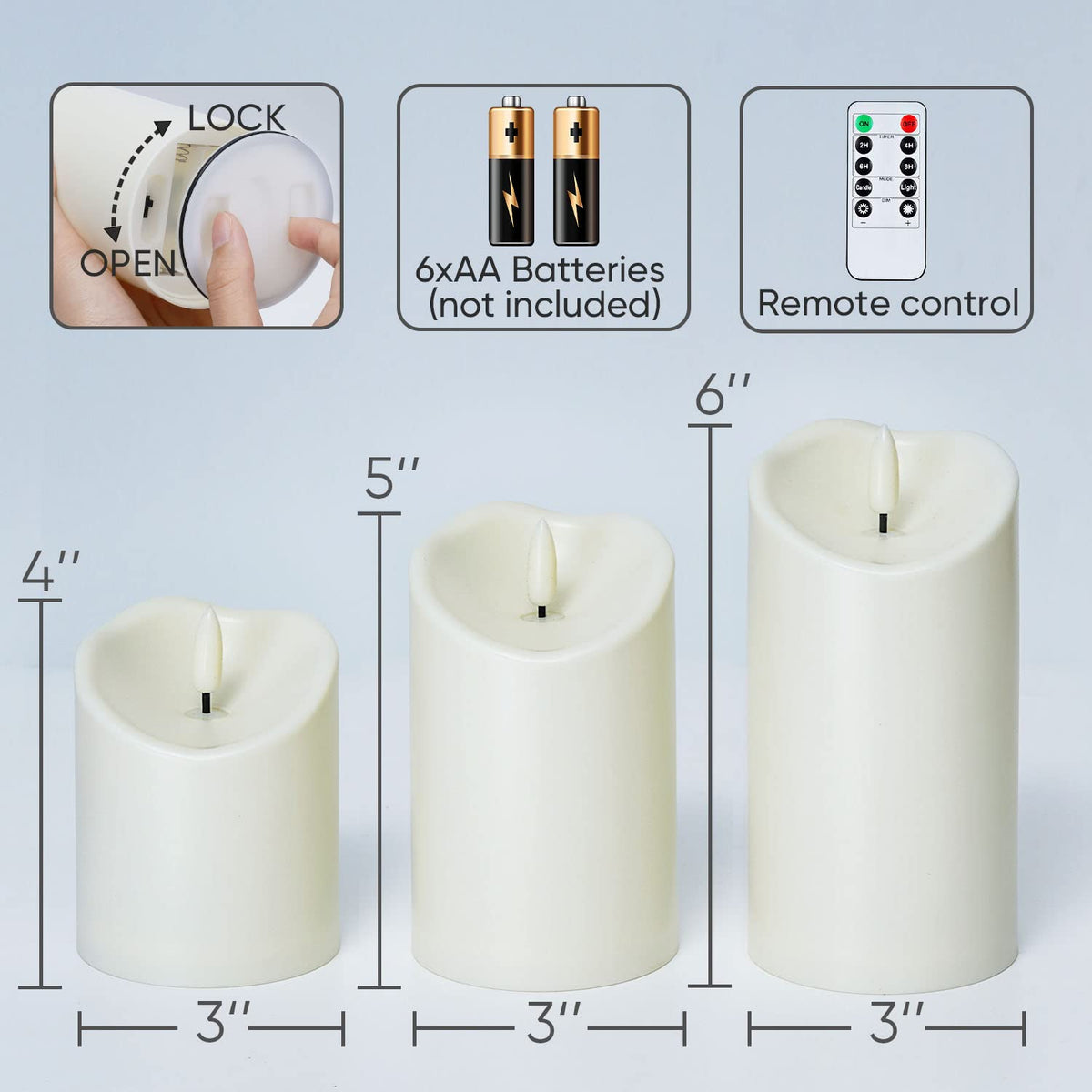 Homemory 3D-wick flame design mimics real flame for ambiance.