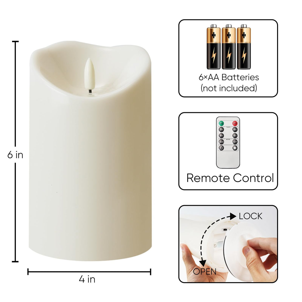 Homemory two-candle set with remote and user manual.
