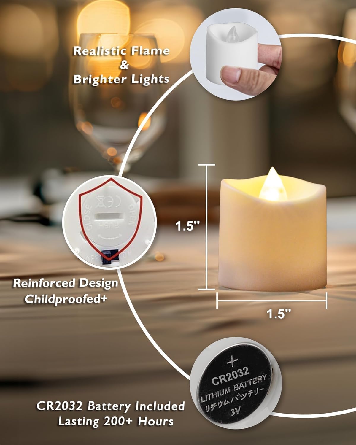 Homemory 50-pack flameless candles provide abundant ambiance with long-lasting performance
