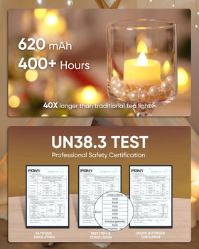 Homemory 620mAh battery tea light delivers long-lasting flicker for events.