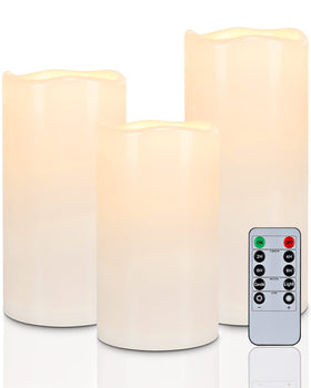 Homemory 6-inch outdoor flameless candle provides safe, weatherproof ambience for patios.