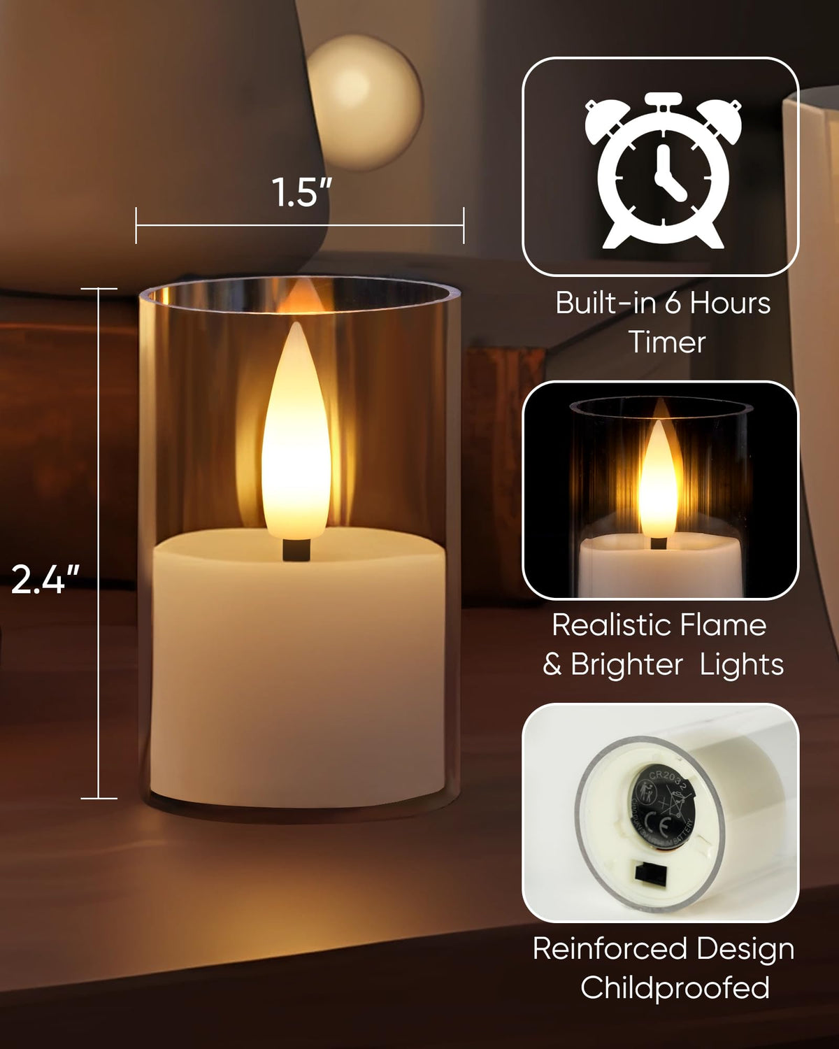 Homemory auto timer feature ensures cozy lighting without manual on/off each day.