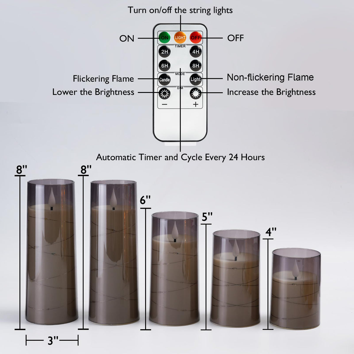 Homemory five-candle set with varied heights for creative displays