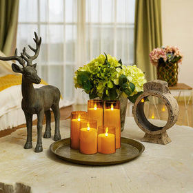 Homemory candle set in sizes 3 to 8 inches for flexible decorating.