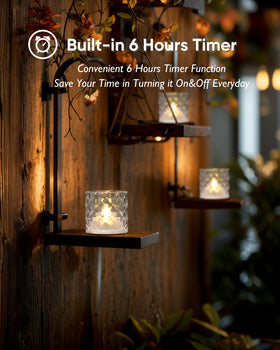 Homemory CR2032 battery tea light provides long-lasting mood lighting.