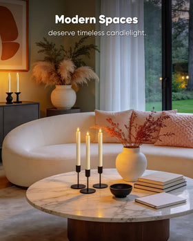 Soft brightness dimmer on Homemory candles for mood control.