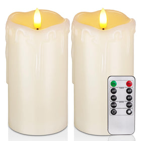 Homemory dripping wax flameless candle on table for cozy ambiance