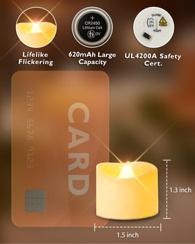 Homemory flameless tea light provides safe, battery-powered ambience.