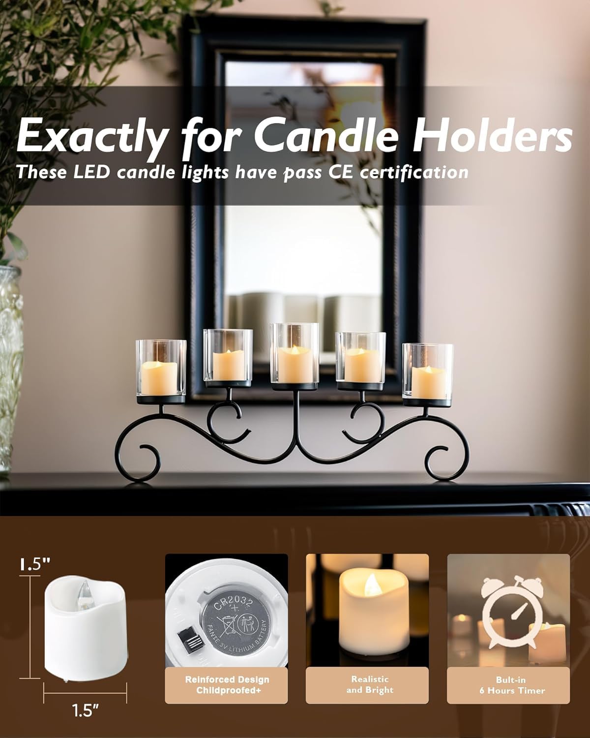 Homemory flameless candle with wax-like finish for safe, realistic ambiance.