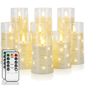Homemory flameless candle with embedded star light in 3-inch size for cozy decor