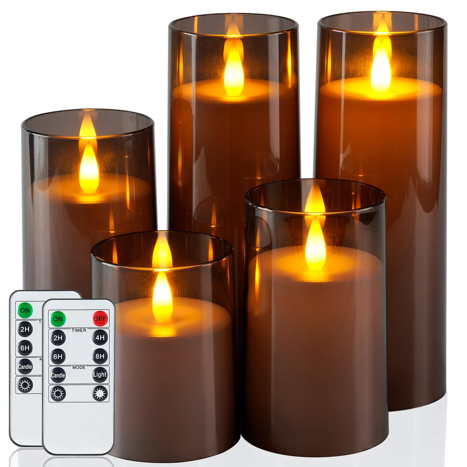 Homemory flameless candle 4-inch glow with realistic flicker for cozy table decor