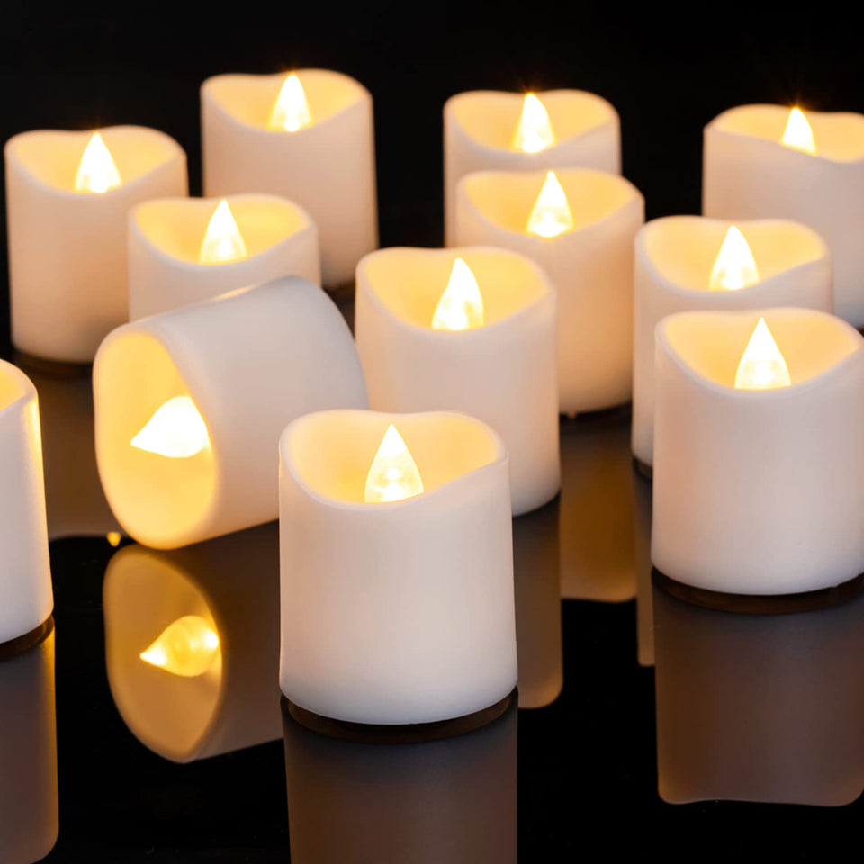 Homemory flameless LED votive candles with warm white glow for wedding table decor