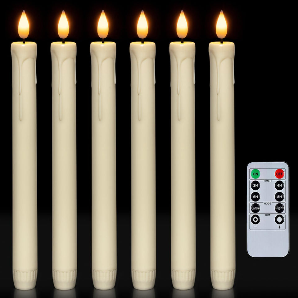 Homemory flameless taper candle with remote for easy ambiance control