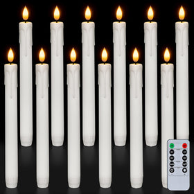 Homemory flameless taper candles 12-pack glow safely without dripping wax