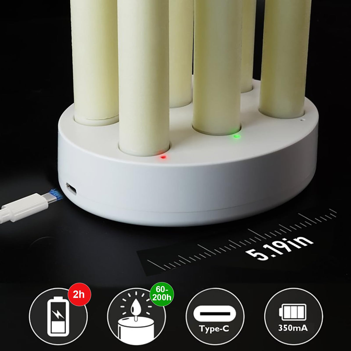 Real wax look taper candles with melted edges and black wicks by Homemory.