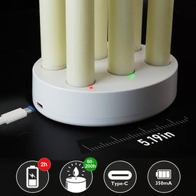Real wax look taper candles with melted edges and black wicks by Homemory.