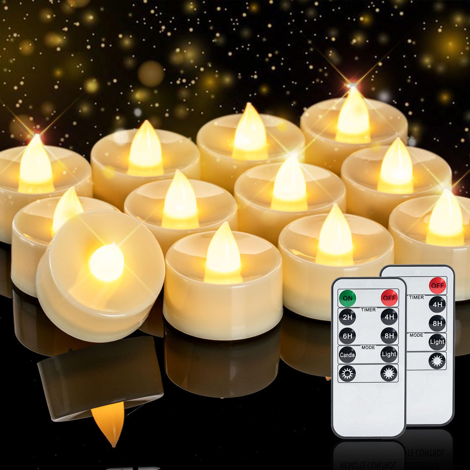 Homemory flameless tea light with remote control for easy ambiance.