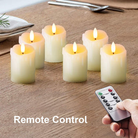Homemory flameless votive candle suitable for indoor or outdoor use.