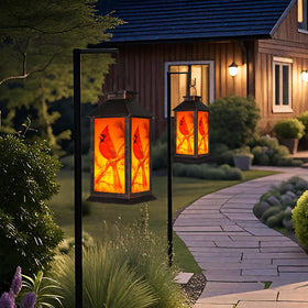 Homemory outdoor lantern adds warm ambience to patios and yards.
