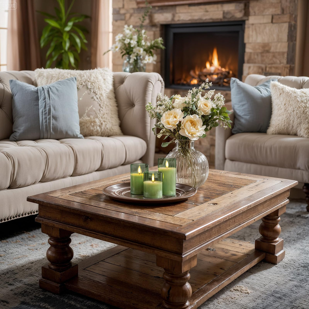Homemory green glass flameless candles mimic real wax for cozy decor.