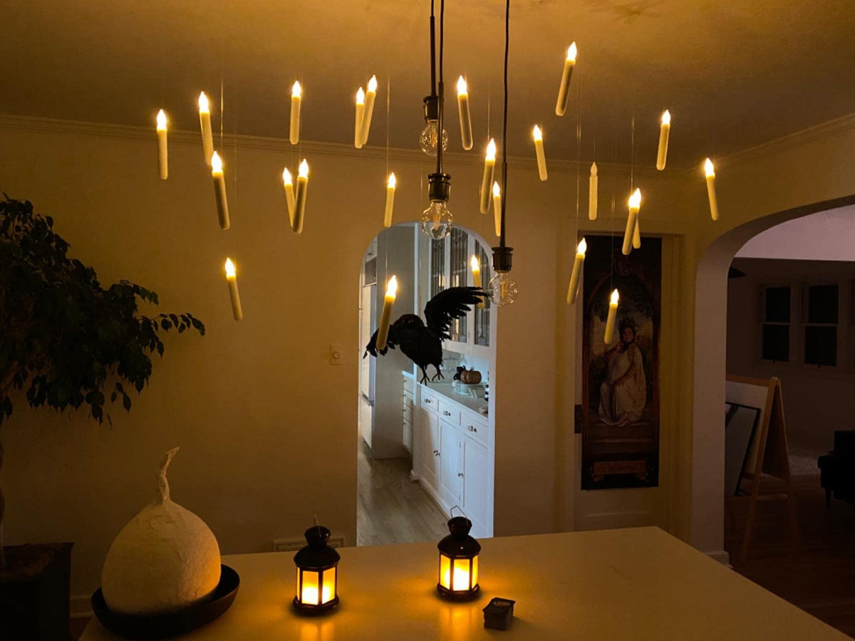 Homemory Halloween decor floating candles add magical glow to porch or room
