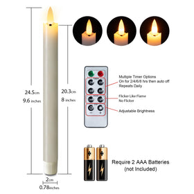 Homemory ivory taper candles six-pack ready for versatile decor applications.