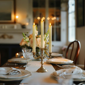Six ivory 9.6 inch Homemory candles ready for elegant decor setups.