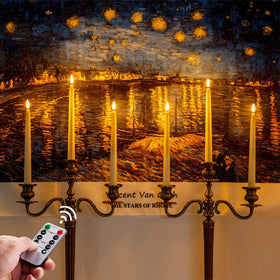 Homemory ivory taper candle with remote timer for effortless daily use.