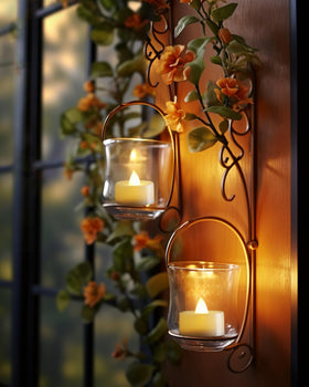Kitchen dawn glow from a Homemory tea light