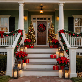 Homemory LED candle with flicker mode for cozy porch ambiance.