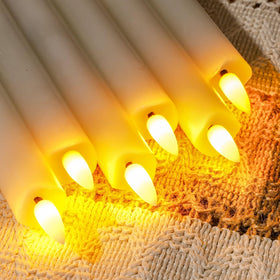 Homemory LED taper candle shows flicker mode and remote control for cozy mood.