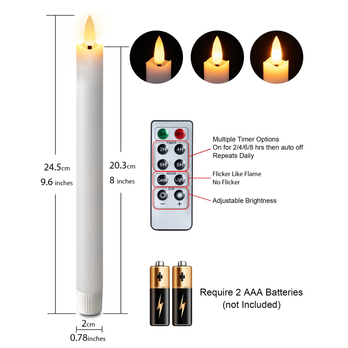 Homemory LED window candles flicker softly for warm window ambiance.
